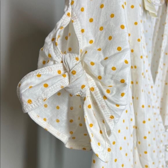 Maeve White and Yellow Polka Dot Blouse - Picture 5 of 6